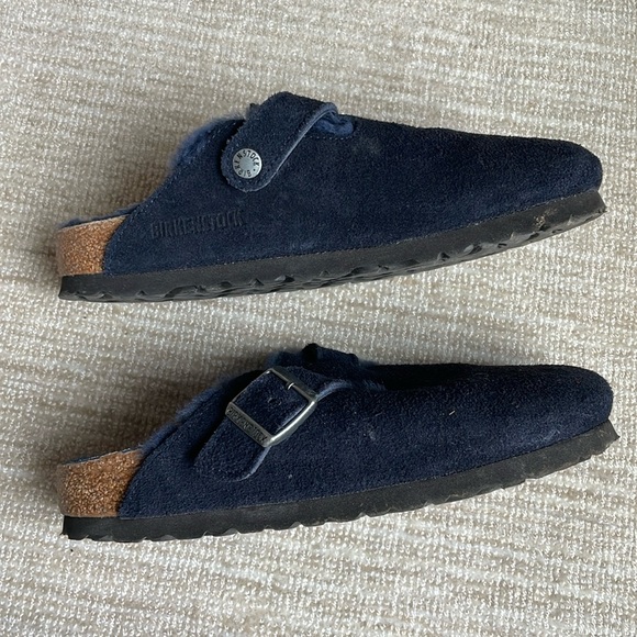 COPY - Birkenstock Boston shearling suede navy size 37 narrow - Picture 3 of 6